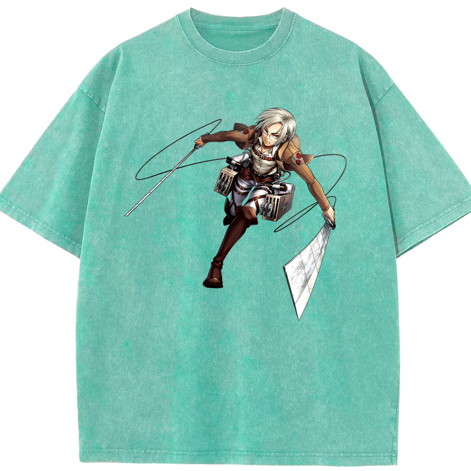 （画像用）  綿100% ヴィンテージ風 半袖Tシャツ（フロントプリント）